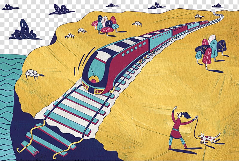 Train Rail transport High-speed rail Track Illustration, Railway train illustrations transparent background PNG clipart