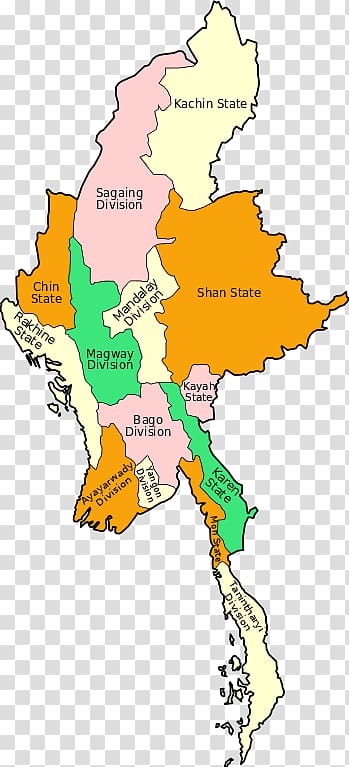 Administrative divisions of Myanmar Rakhine State Yangon Map Bamar people, myanmar Map transparent background PNG clipart
