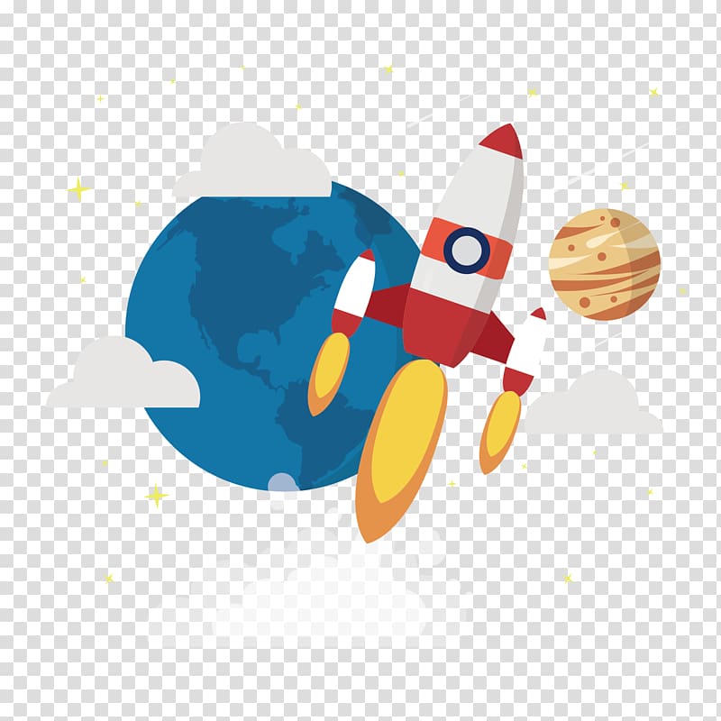 Flat design, Space Rocket Flat material transparent background PNG clipart