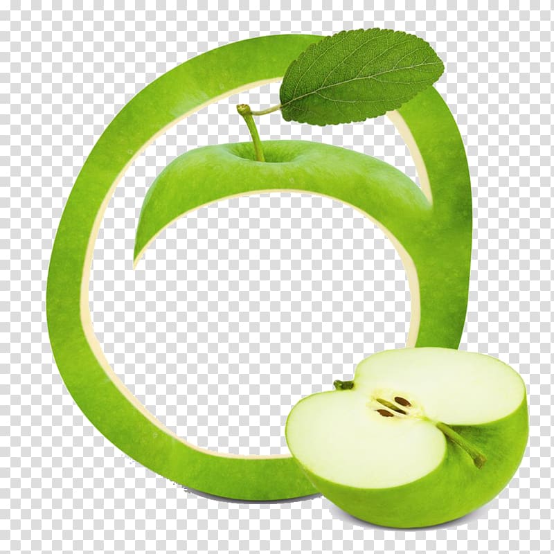 Smoothie Fruit Apple frame , Green Apple transparent background PNG clipart