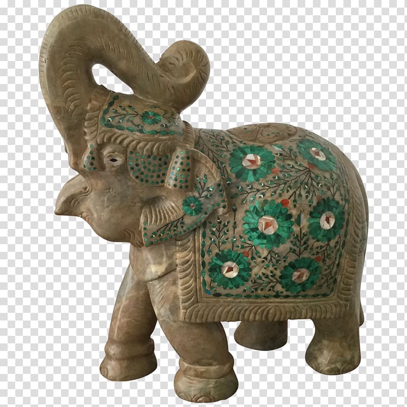 Indian elephant African elephant Statue Figurine, India transparent background PNG clipart