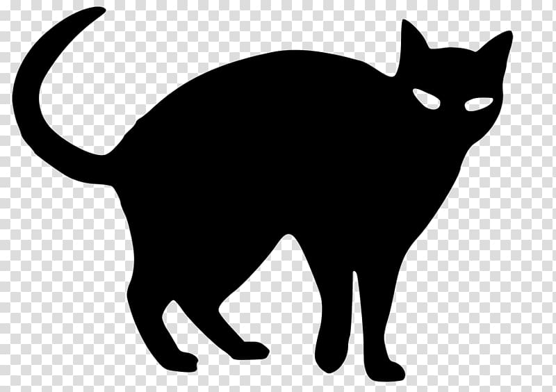 Black cat Silhouette Drawing , Cat transparent background PNG clipart