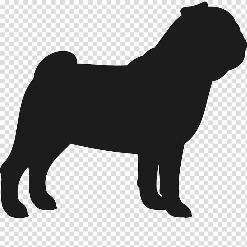 French Bulldog Pug Silhouette Dog breed, Silhouette transparent background PNG clipart