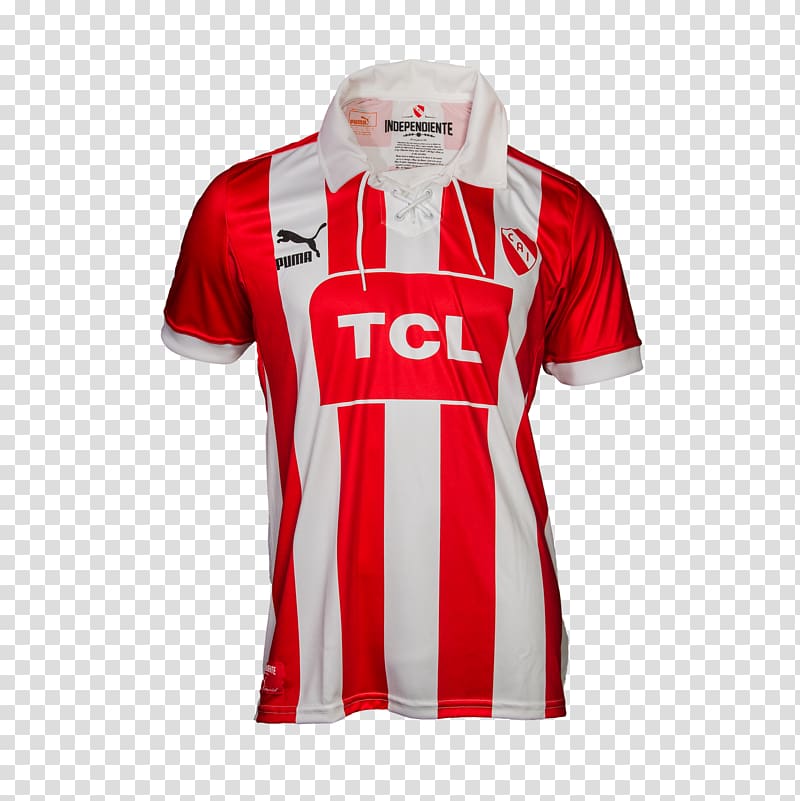 T-shirt Club Atlético Independiente Puma White Red, T-shirt transparent background PNG clipart