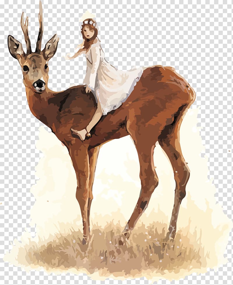 Celtic Faeries Baltimore & Redingote Goblin Fairy Illustrator, elk,deer transparent background PNG clipart