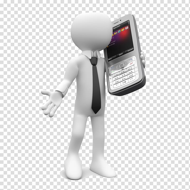 Mobile phone , Holding mobile phone 3D villain transparent background PNG clipart