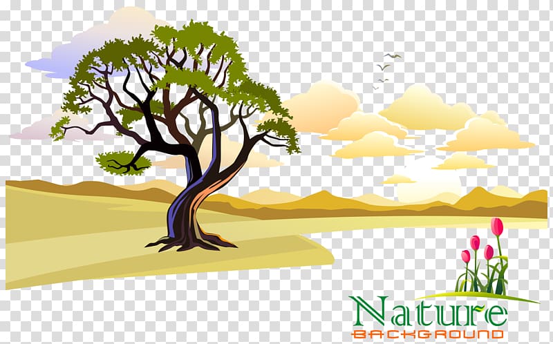 Nature Background illustration, Cartoon , Twilight landscape transparent background PNG clipart