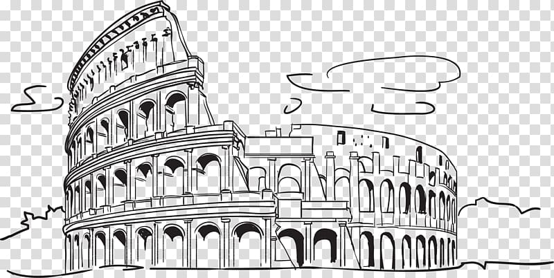 Colosseum in Rome illustration, Colosseum Leaning Tower of Pisa Tourist attraction Illustration, Colosseum transparent background PNG clipart