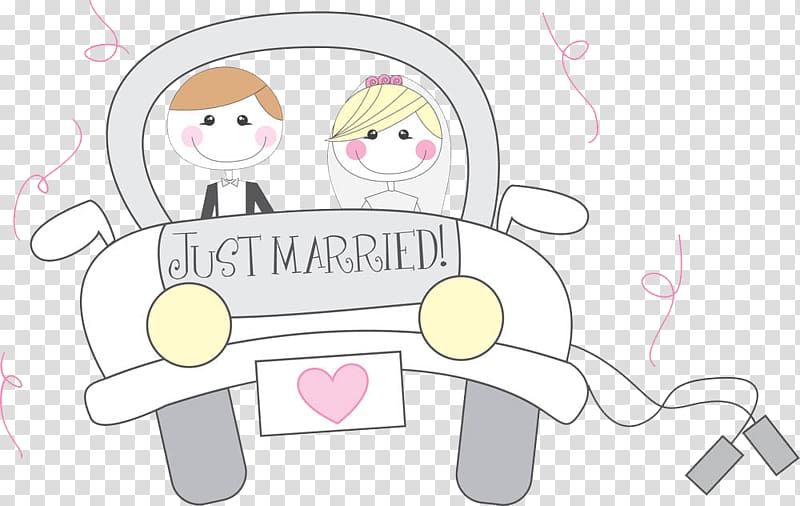 Cartoon Marriage , A limousine for the bride transparent background PNG clipart
