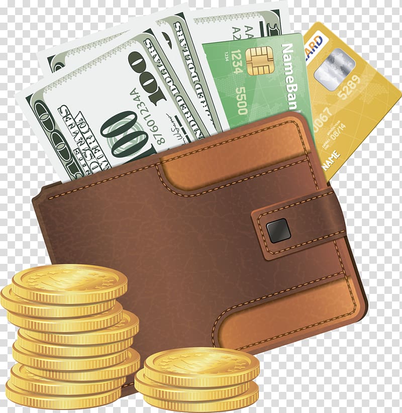 Money bag Wallet Coin purse , Purse element transparent background PNG clipart