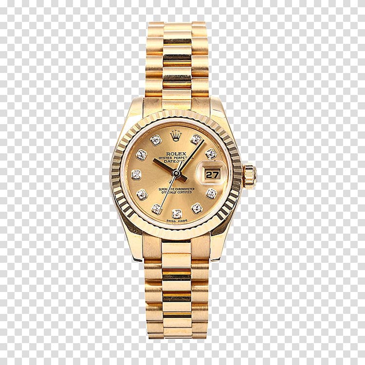 Automatic watch Rolex Watch strap, Gold watches Rolex watches female form transparent background PNG clipart