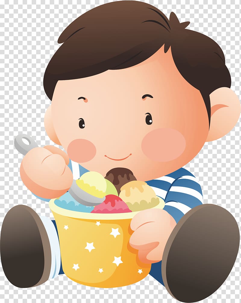 boy eating ice cream art, Ice cream Chocolate cake Child Eating, Eat chocolate cake for children transparent background PNG clipart