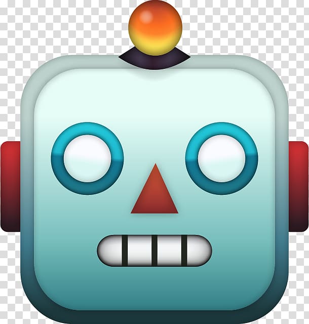 gray and red robot head illustration, iPhone Emoji Sticker , robot transparent background PNG clipart
