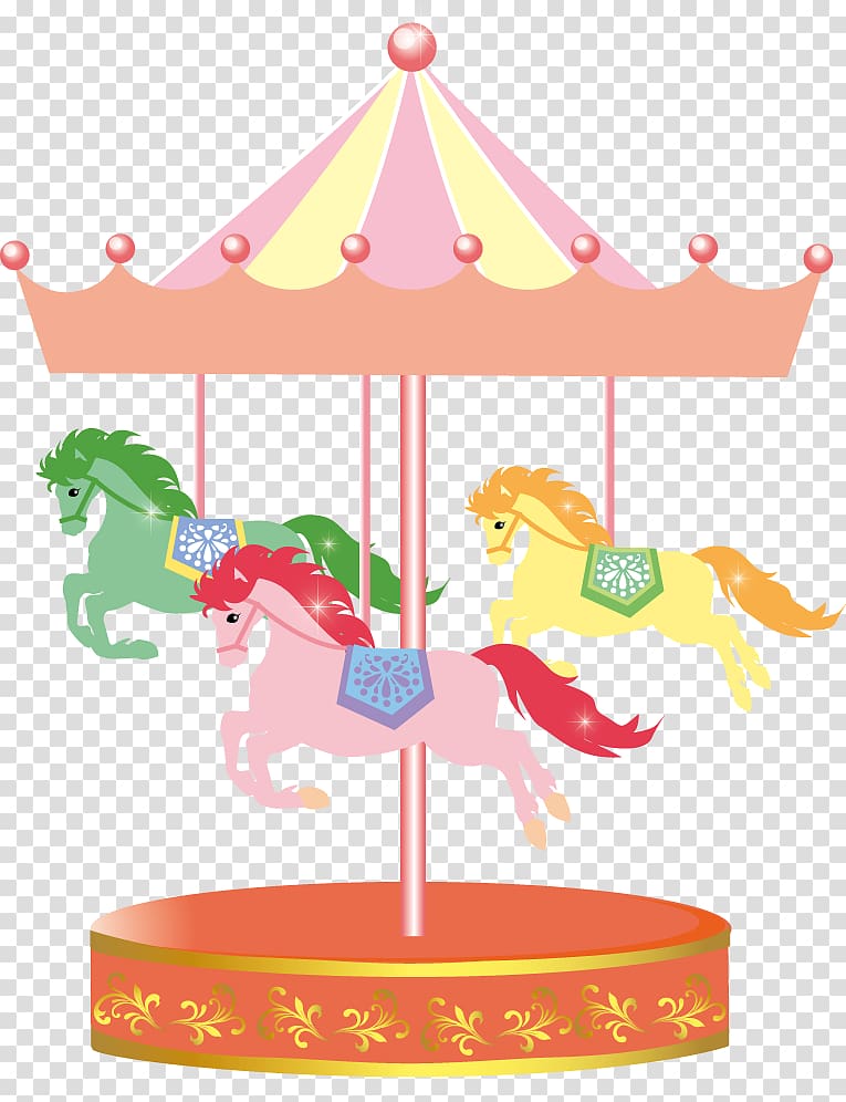 New Year card , merry-go-round transparent background PNG clipart