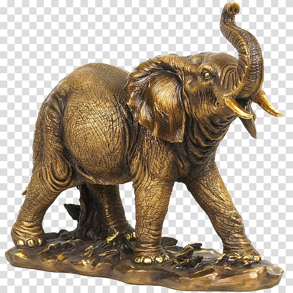 Indian elephant African elephant Bronze sculpture Figurine Gift, gift transparent background PNG clipart