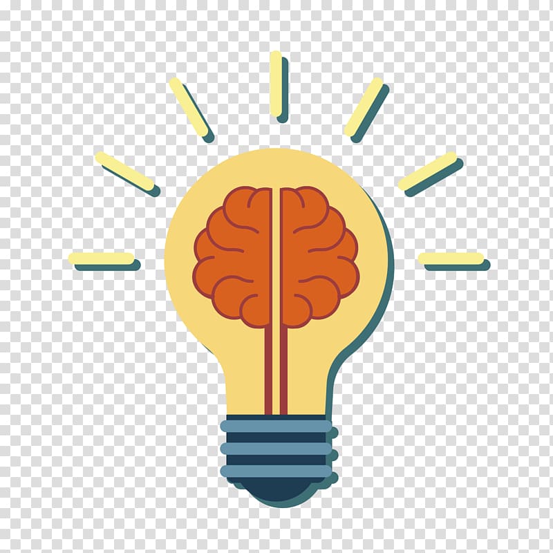 brain lamp illustration, Incandescent light bulb Human brain, brain inspiration transparent background PNG clipart