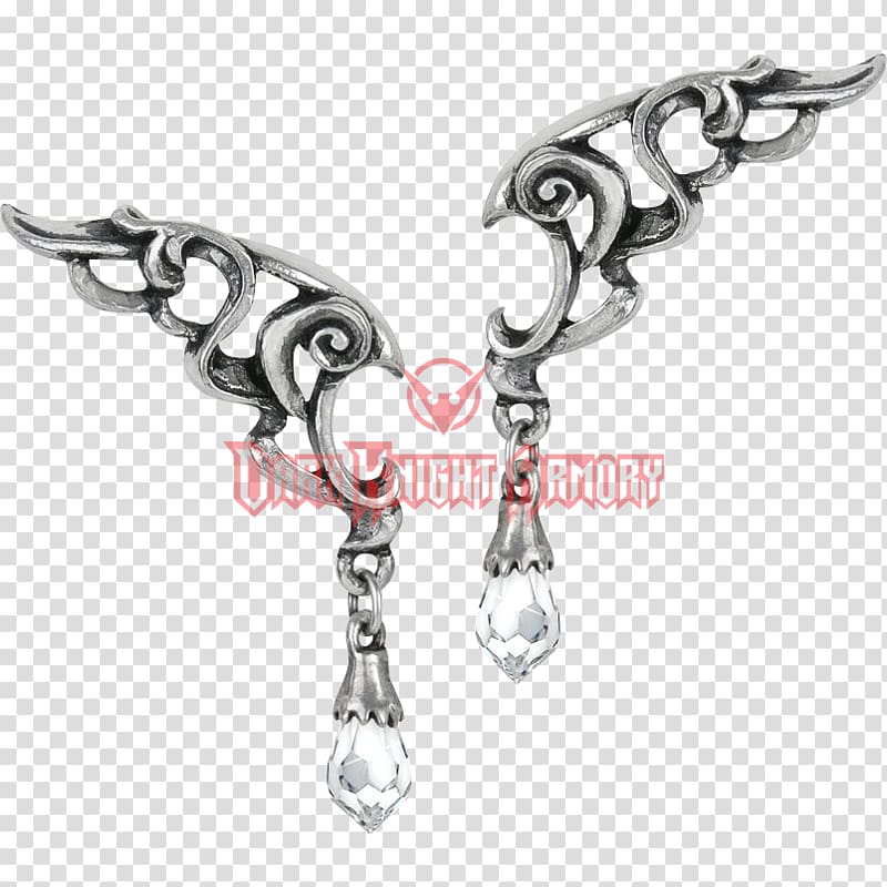 Alchemy Gothic Wings of Eternity Earrings E367 Jewellery Alchemy Gothic E350 Empyrian Eye Tears From Heaven Earrings Alchemy Gothic Wings of Eternity Necklace, romantic steampunk dresses transparent background PNG clipart