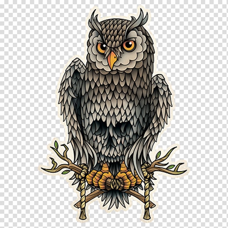 Owl Old school (tattoo) Flash Tattoo artist, skull rock transparent background PNG clipart