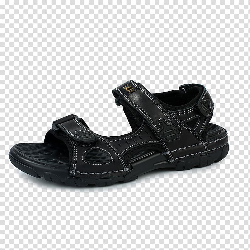 Slipper Sandal Shoe Leather Flip-flops, Black sandals transparent background PNG clipart