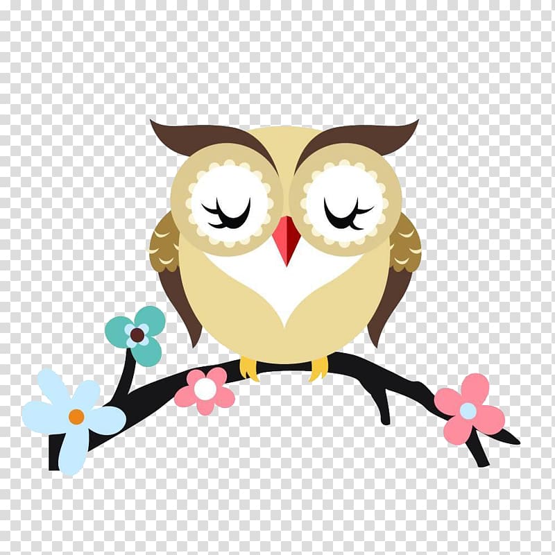 beige and brown owl art, Owl Cartoon Branch , Watercolor Owl transparent background PNG clipart
