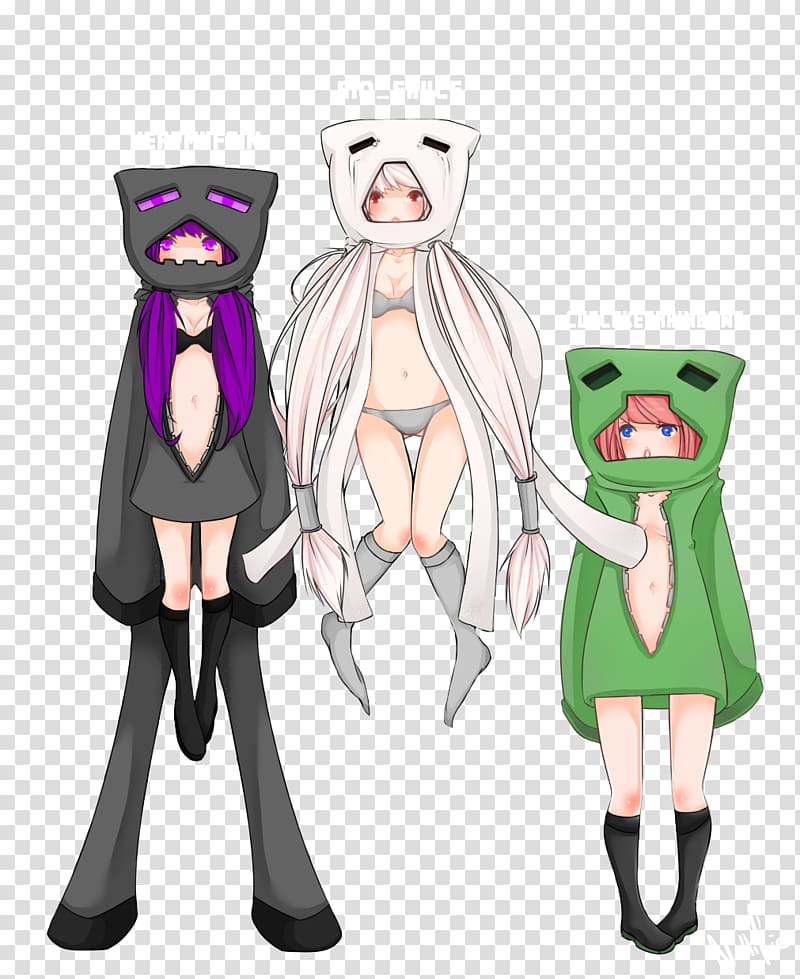 Minecraft Enderman Drawing Pixel art Terraria, anime creeper transparent background PNG clipart