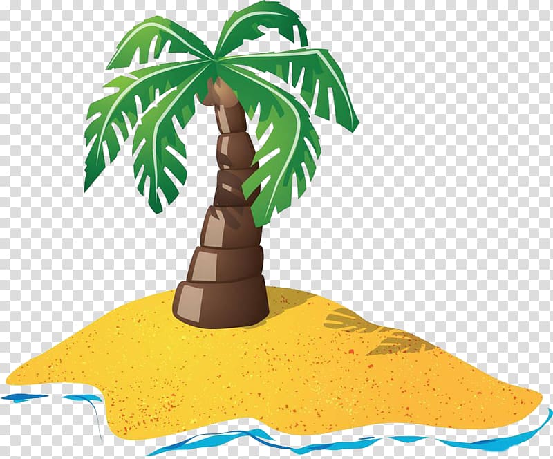 coconut tree , Cartoon Island Drawing , Southern Desert Island transparent background PNG clipart