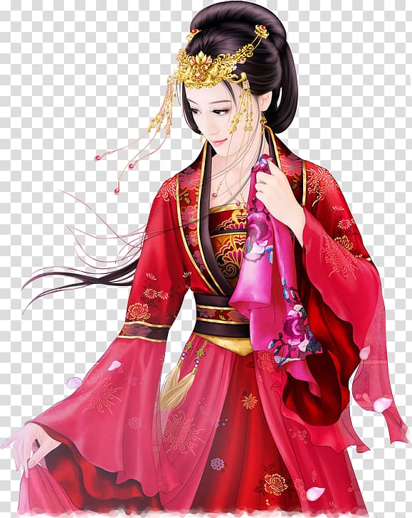 Painting Chinese art Novel Illustration, Classical bride transparent background PNG clipart
