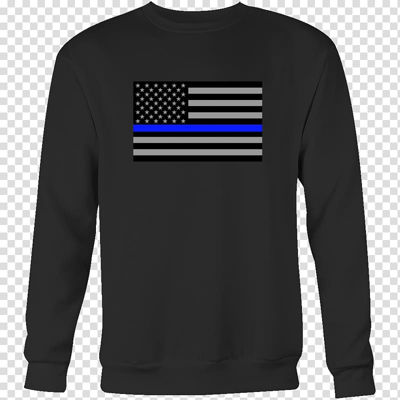 Long-sleeved T-shirt Clothing Crew neck, blue line flag transparent background PNG clipart