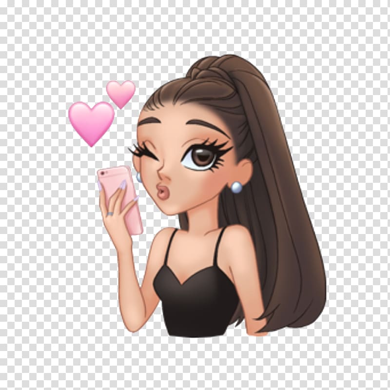 female animated character, Dangerous Woman Singer Female Drawing, Sad selfie transparent background PNG clipart