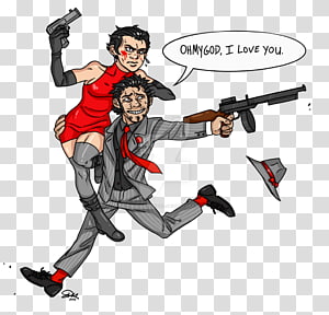 Gun Character , Happy couple transparent background PNG clipart thumbnail