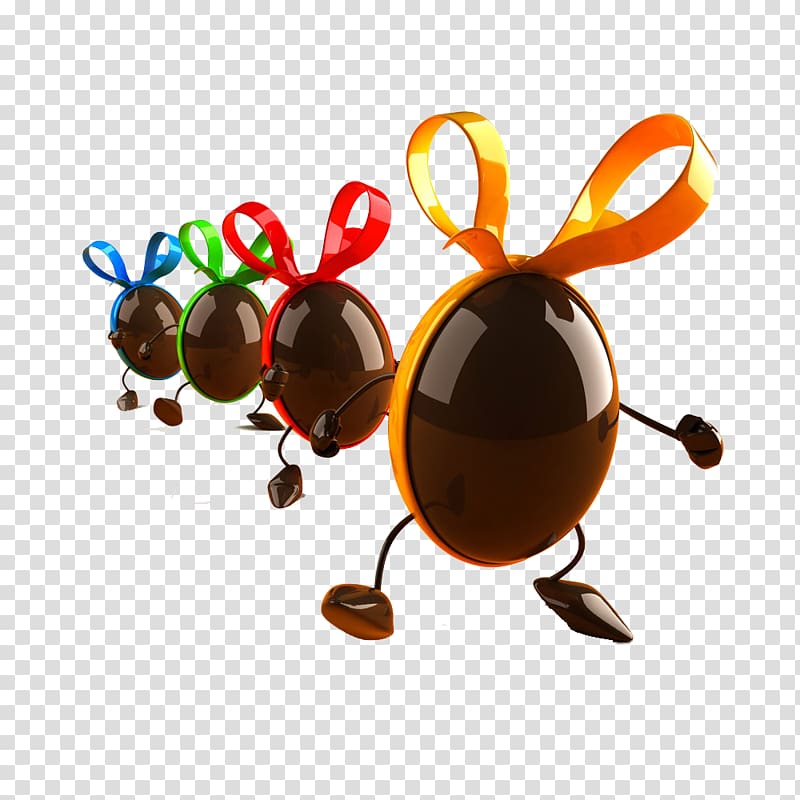 Easter egg , Cartoon brown chocolate beans transparent background PNG clipart