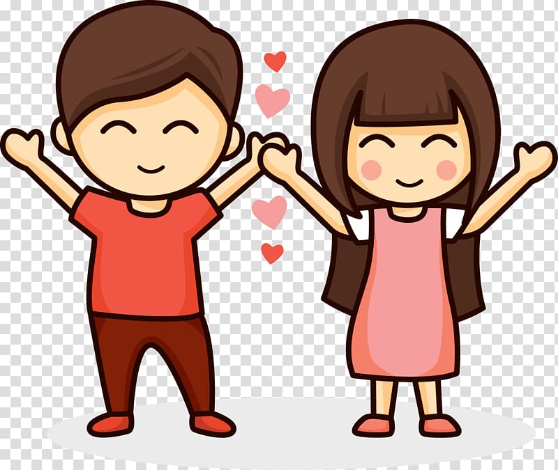The Lovers Drawing couple, Cartoon couple warm transparent background PNG clipart