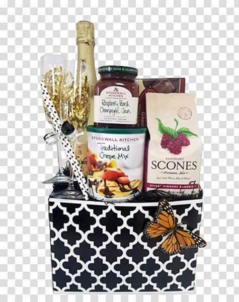 Food Gift Baskets Liqueur Wine, gift box summary transparent background PNG clipart