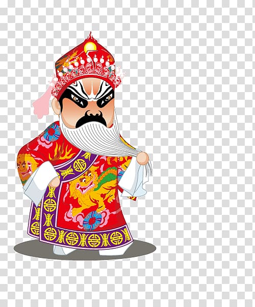 Beijing Peking opera Cartoon Character, actor transparent background PNG clipart