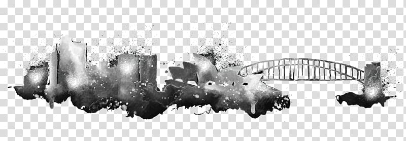 China Ink brush, Ink city transparent background PNG clipart