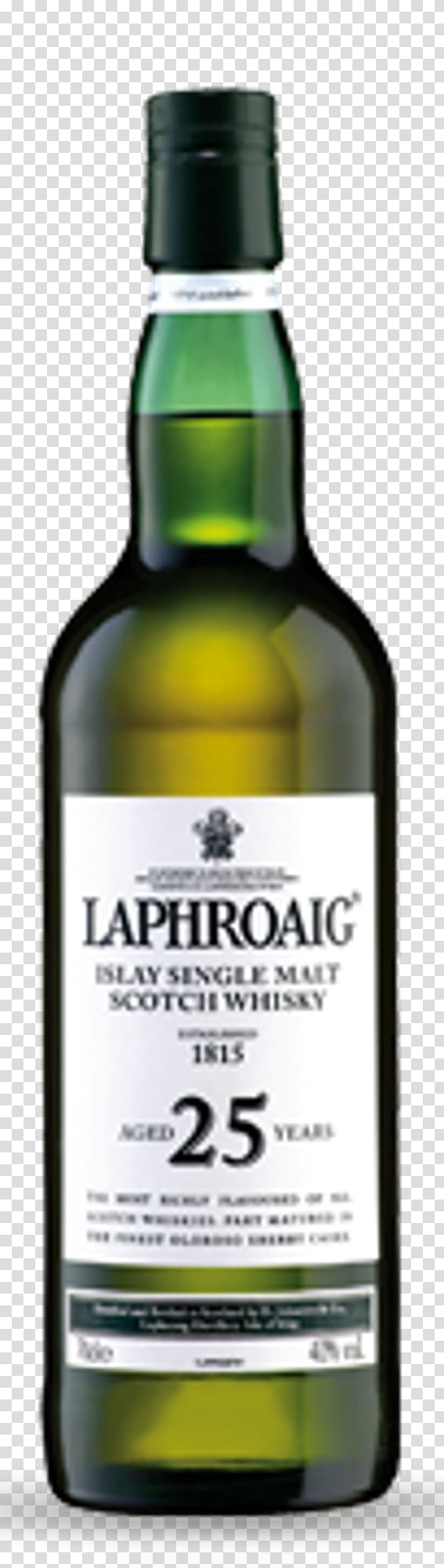 Liqueur Laphroaig Whiskey Islay whisky Glass bottle, glass transparent background PNG clipart