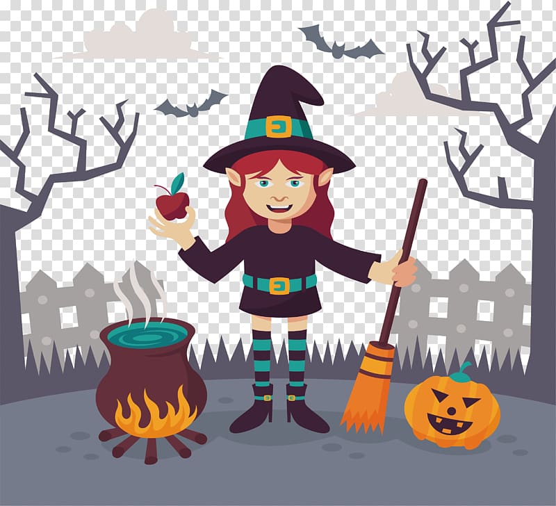 Witchcraft, Poisonous apple witch transparent background PNG clipart