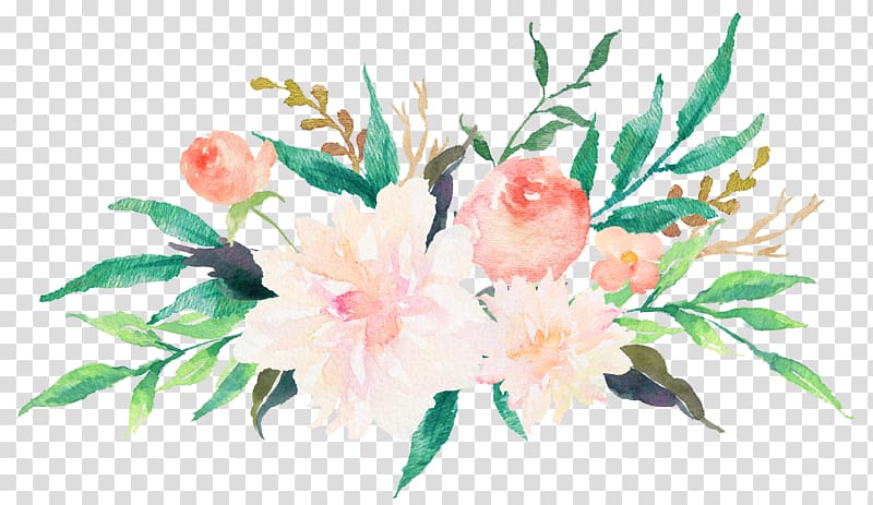 pink and green flowers illustration, Wedding invitation Watercolor painting Flower Floral design , Colored watercolor flowers transparent background PNG clipart