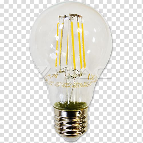 Incandescent light bulb LED lamp Light-emitting diode LED filament, real bulb transparent background PNG clipart