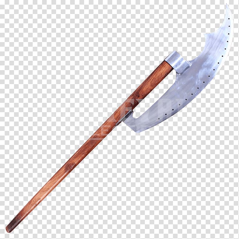 Middle Ages Bardiche Battle axe Weapon Pike, double-edged sword transparent background PNG clipart