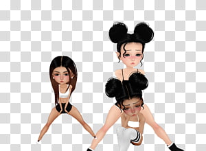 Black hair, imvu avatar transparent background PNG clipart thumbnail