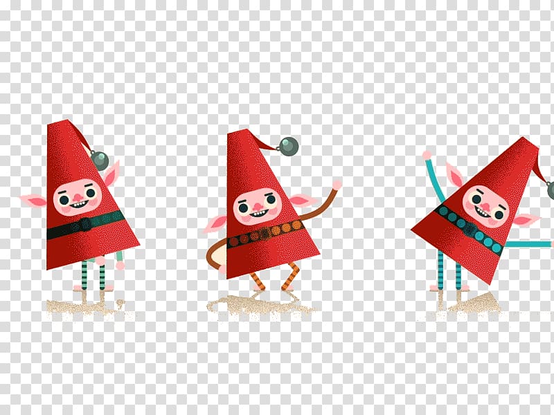 Animation Elf Illustration, Red Hat Dance transparent background PNG clipart