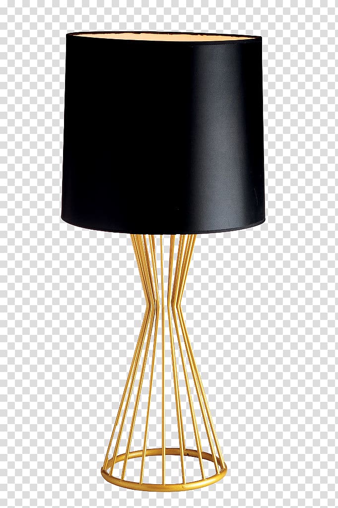 brown table lamp with black lampshade, Table Lampe de bureau Desk, Creative iron desk lamp transparent background PNG clipart