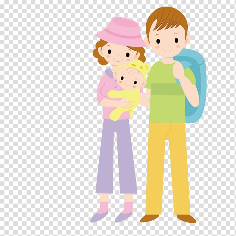 Child Parent Cartoon Infant, Hold the baby\'s parents transparent background PNG clipart