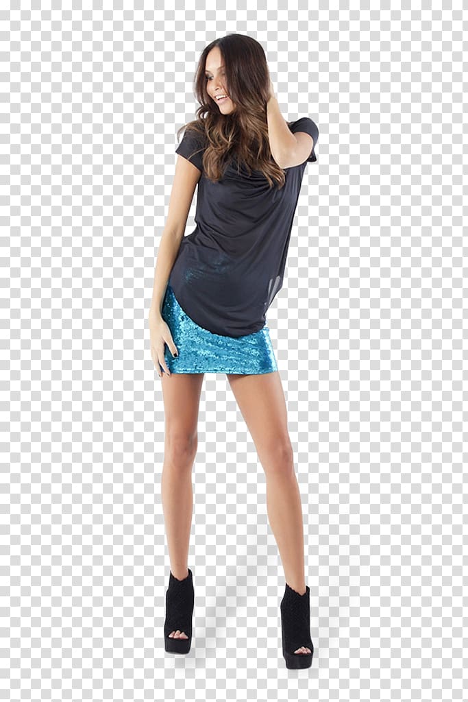 Miniskirt Shoulder Shorts Sleeve Waist, Blue Skirt transparent background PNG clipart