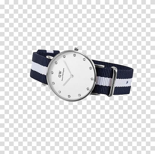 Watch strap Daniel Wellington Quartz clock, Watch retro silver edge transparent background PNG clipart