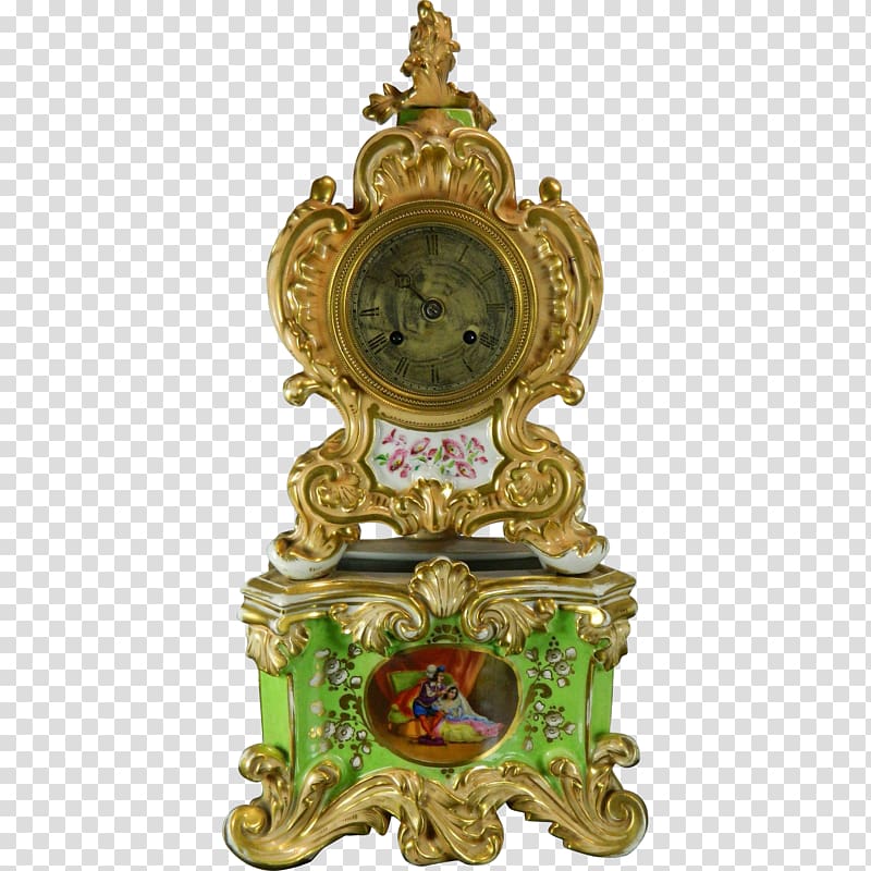 French Empire mantel clock Antique Fireplace mantel, clock transparent background PNG clipart