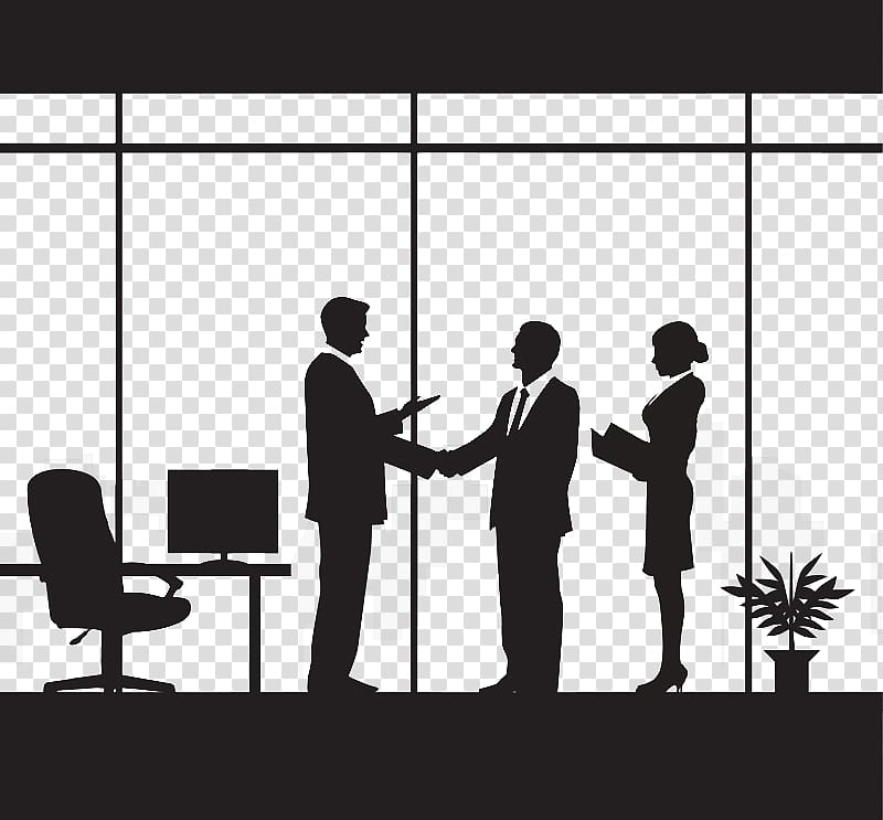 Businessperson Negotiation, Business Cooperation silhouette figures transparent background PNG clipart
