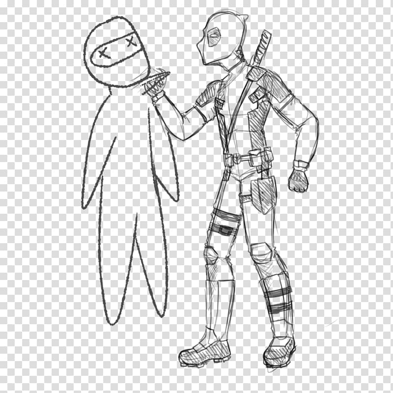 Drawing Line art Deadpool Sketch, ryan reynolds transparent background PNG clipart