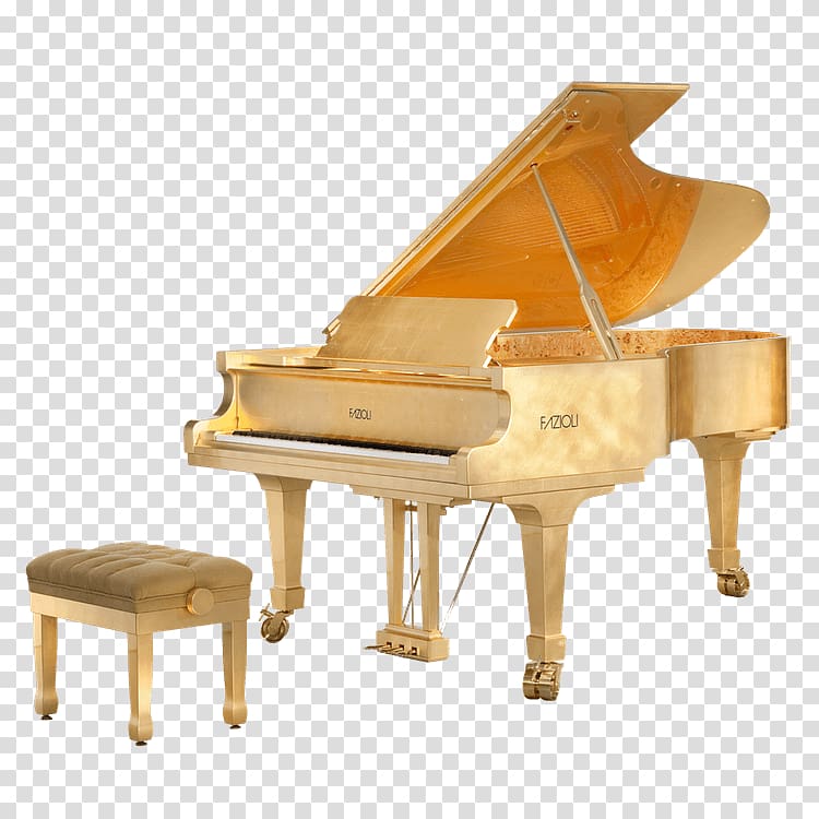 Fazioli Grand piano upright piano Gold, piano transparent background PNG clipart